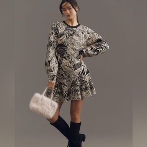 NWT - SLIM RUFFLED KNITTED DRESS